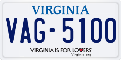VA license plate VAG5100