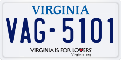 VA license plate VAG5101