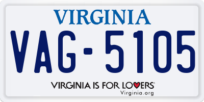 VA license plate VAG5105