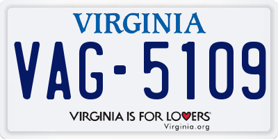 VA license plate VAG5109