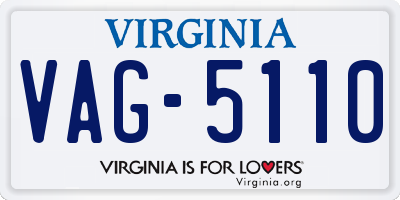 VA license plate VAG5110