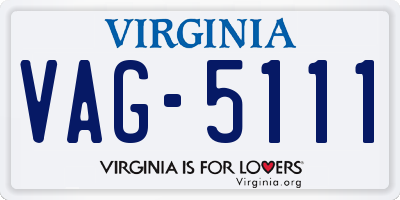VA license plate VAG5111
