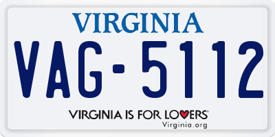 VA license plate VAG5112