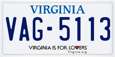 VA license plate VAG5113