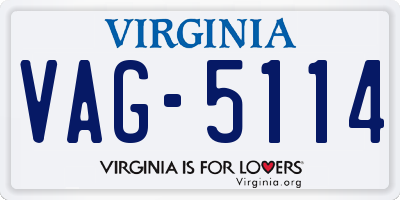 VA license plate VAG5114