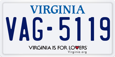 VA license plate VAG5119