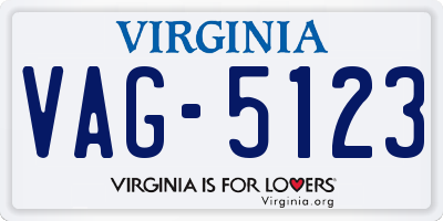 VA license plate VAG5123