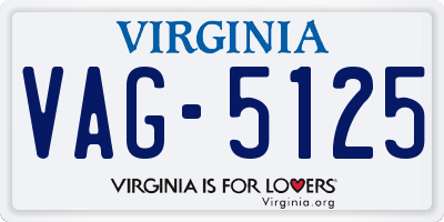 VA license plate VAG5125