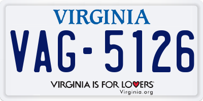 VA license plate VAG5126