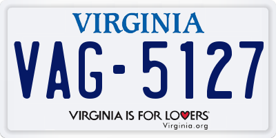 VA license plate VAG5127