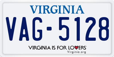 VA license plate VAG5128