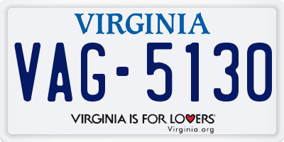 VA license plate VAG5130