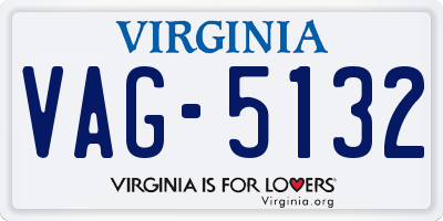 VA license plate VAG5132