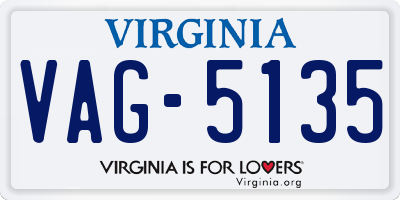 VA license plate VAG5135
