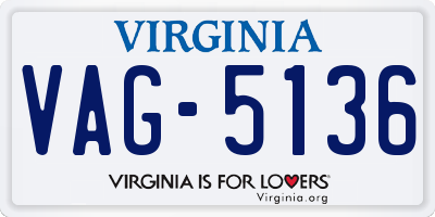 VA license plate VAG5136