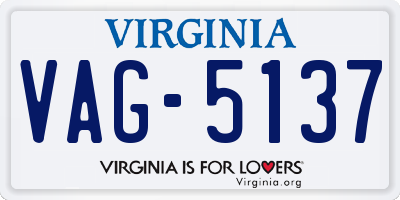 VA license plate VAG5137