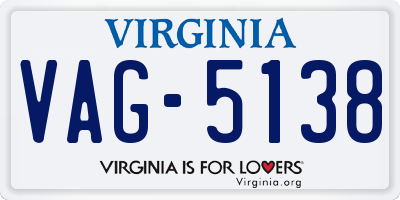 VA license plate VAG5138