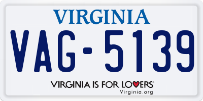 VA license plate VAG5139