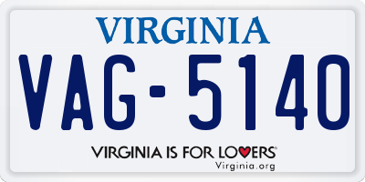 VA license plate VAG5140
