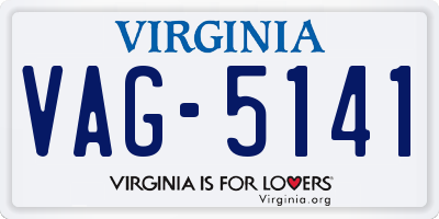 VA license plate VAG5141