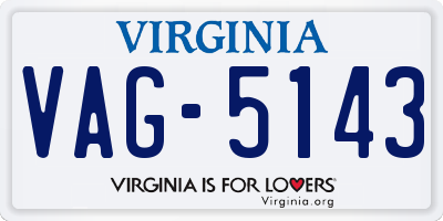 VA license plate VAG5143