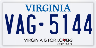 VA license plate VAG5144