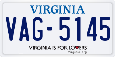 VA license plate VAG5145