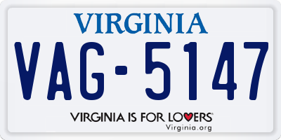 VA license plate VAG5147