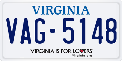 VA license plate VAG5148