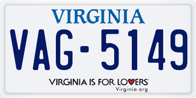 VA license plate VAG5149