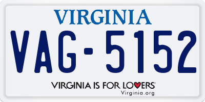 VA license plate VAG5152