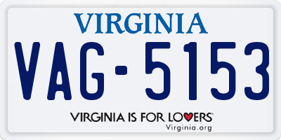 VA license plate VAG5153