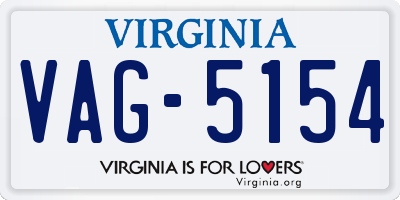 VA license plate VAG5154