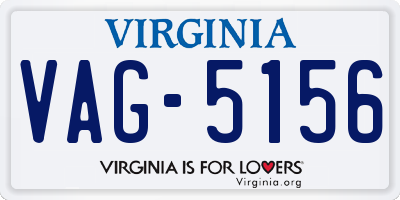 VA license plate VAG5156