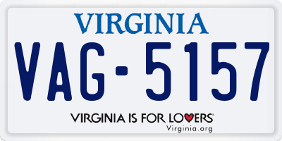 VA license plate VAG5157