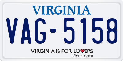 VA license plate VAG5158