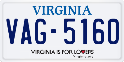VA license plate VAG5160