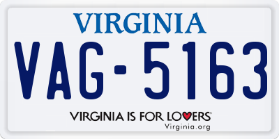 VA license plate VAG5163
