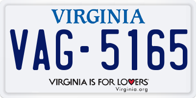 VA license plate VAG5165