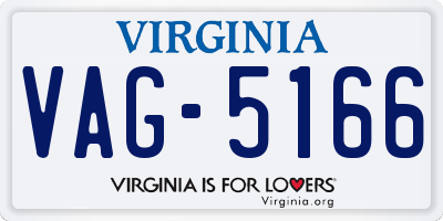 VA license plate VAG5166