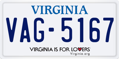 VA license plate VAG5167