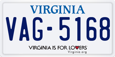 VA license plate VAG5168
