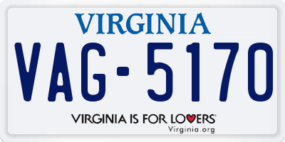 VA license plate VAG5170