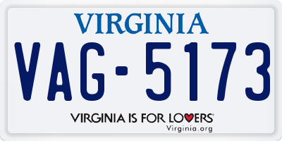 VA license plate VAG5173