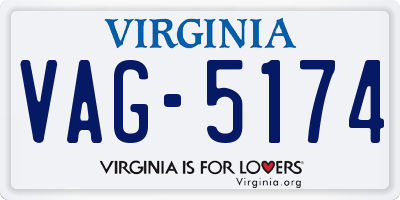 VA license plate VAG5174