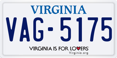 VA license plate VAG5175