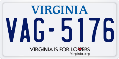VA license plate VAG5176