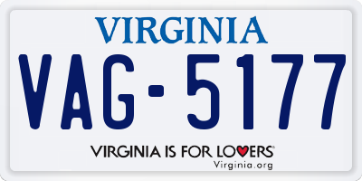 VA license plate VAG5177