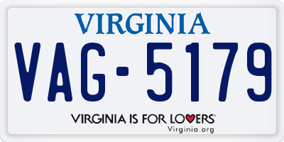 VA license plate VAG5179