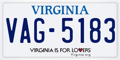 VA license plate VAG5183